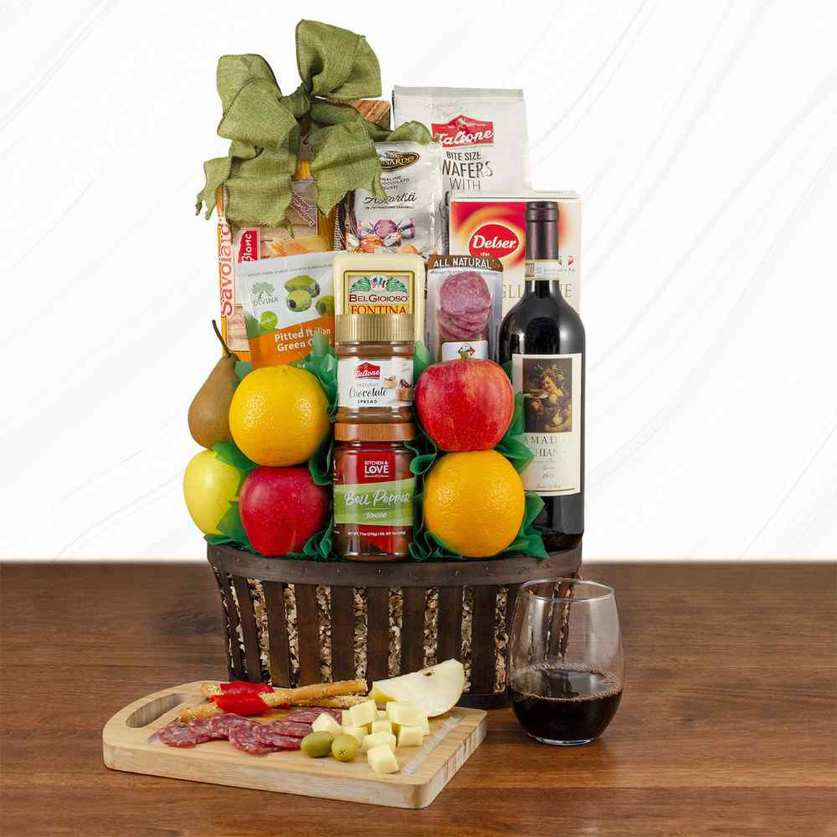 Festa Italiana Chianti and Fruit Gift Basket